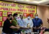 पंजाबी प्रेस क्लब में एम.एल.ए (वैस्ट) सुशिल रिंकू को किया गया सम्मानित