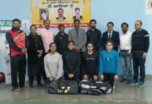 66 वी खेल बैडमिटन लड़कियां अंडर – 17 के खेलों का हुआ आगाज
