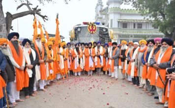 ਆਪੇ ਗੁਰੁ ਚੇਲਾ’ ਨਗਰ ਕੀਰਤਨ ਚੌਥੇ ਦਿਨ ਗੁਰਦੁਆਰਾ ਮੈਹਦੇਆਣਾ ਸਾਹਿਬ ਪਾਤਸ਼ਾਹੀ ਦਸਵੀਂ ਤੋਂ ਅਗਲੇ ਪੜਾਅ ਜੈਤੋ ਲਈ ਰਵਾਨਾ