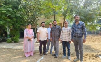 ਸੈਂਟਰ ਪੱਧਰੀ ਪ੍ਰਾਇਮਰੀ ਸਕੂਲ ਖੇਡਾਂ ਲਈ ਗਰਾਊਂਡ ਦੀ ਹੋਈ ਮਾਰਕਿੰਗ