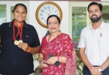 ਕੇ.ਐਮ.ਵੀ. ਦੀ ਗੁਰਜੀਤ ਕੌਰ ਨੇ ਸ਼ਾਟ ਪੁੱਟ ਅਤੇ ਡਿਸਕਸ ਥਰੋਅ ਵਿੱਚ ਜਿੱਤੇ ਸੋਨੇ ਦੇ ਤਗਮੇ ਗੁਰਜੀਤ ਕੌਰ