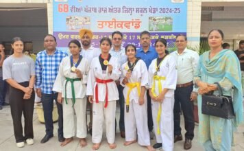 68ਵੀਆਂ ਪੰਜਾਬ ਸਕੂਲ ਖੇਡਾਂ ਤਾਈਕਵਾਂਡੋ ,ਅੰਡਰ-17 ਦੇ ਵੱਖ ਵੱਖ ਭਾਰ ਵਰਗ ਦੇ ਮੁਕਾਬਲੇ ਕਰਵਾਏ ਗਏ