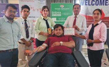 इनोसेंट हार्ट्स ग्रुप ऑफ़ इंस्टीट्यूशंस ने पहल एनजीओ के सहयोग से किया रक्तदान शिविर का आयोजन इनोसेंट हार्ट्स ग्रुप
