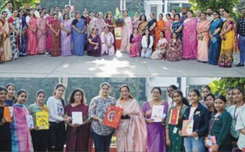 केएमवी की छात्राओं ने दीवाली का त्योहार खूबसूरत हाथ से बने कार्ड बनाकर मनाया दीवाली