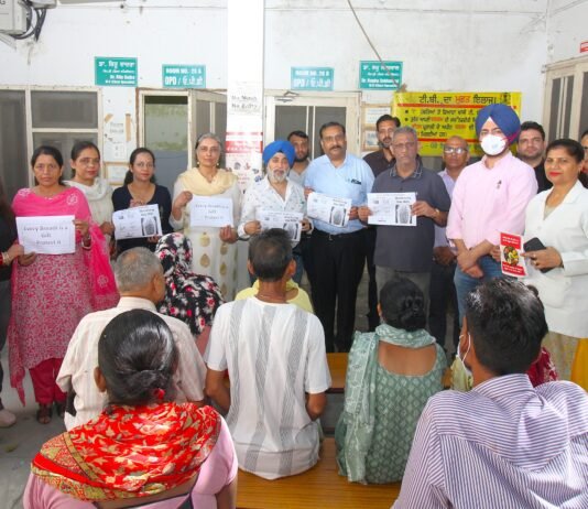 ਵਿਸ਼ਵ ਫੇਫੜੇ ਦਿਵਸ’ ਮੌਕੇ ਸਿਵਲ ਸਰਜਨ ਡਾ. ਰਮਨ ਗੁਪਤਾ ਨੇ ਸਿਹਤਮੰਦ ਫੇਫੜੇ, ਸਿਹਤਮੰਦ ਜ਼ਿੰਦਗੀ ਦਾ ਦਿੱਤਾ ਸੁਨੇਹਾ