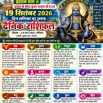 वृंदावन धाम से आचार्य श्री नीरज कुमार पाराशर जी से जाने 19 सितंबर 2026 दिन शनिवार का अपना दैनिक राशिफल