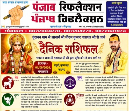 वृंदावन धाम से आचार्य श्री नीरज कुमार पाराशर जी से जाने 01 सितंबर 2026 दिन मंगलवार का अपना दैनिक राशिफल